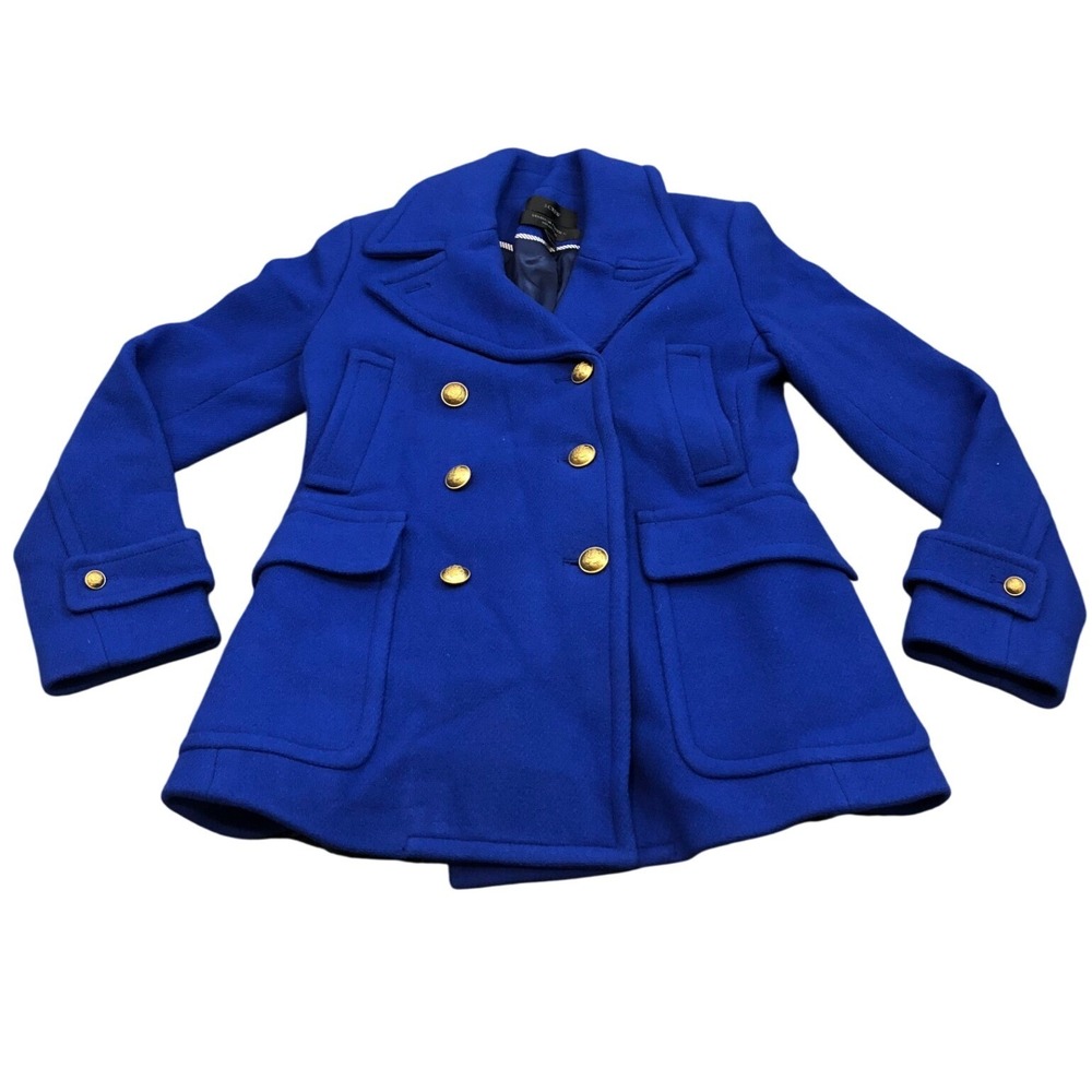 J. Crew Women 6 Majesty Peacoat Stadium Cloth Nello Gori Deep Pacific Wool C8554